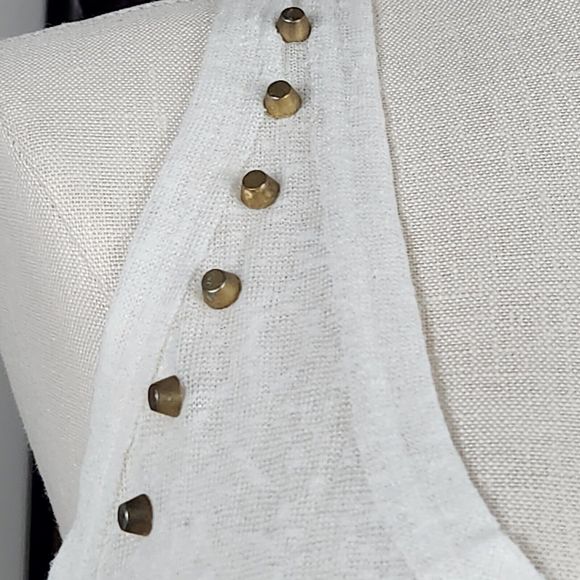 Pool Brand Womens Semi Sheer Ivory Tank Top with Brass Style Stud Accents Size M - Picture 3 of 5